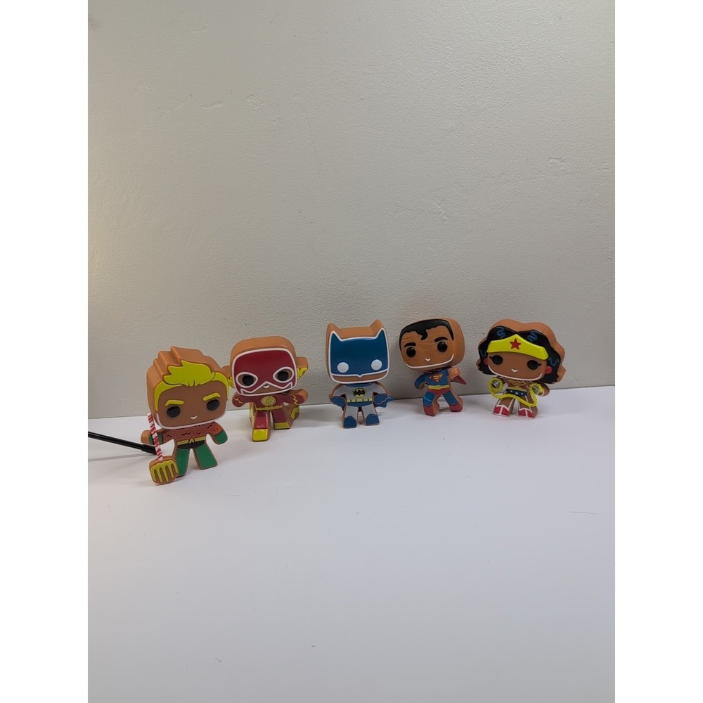 Funko Pop DC Super Hero GINGERBREAD 5 Pack Exc. L.E. Batman Super WW Aqua Flash